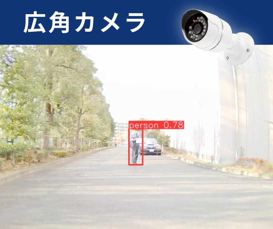 広角カメラによる広範囲監視